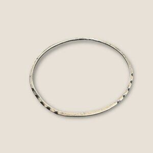 Vintage Sterling Silver Hammered Bangle Bracelet 7.8g 2.5" Inside Diameter